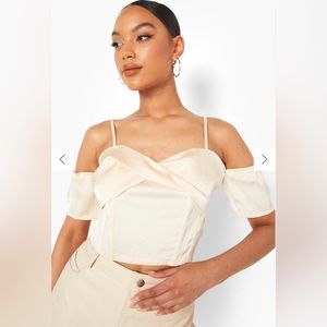 Boohoo princess corset crop top
